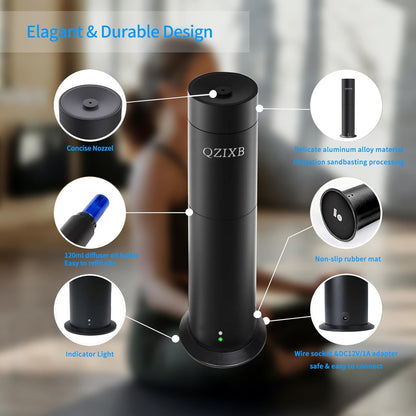 Smart Scent Air Machine, Waterless Essential Oil Diffuser with Smart Cold Air Technology,Bluetooth and Remote Control Equipment, for Home Large Room Hotel, Spa, Office (Black)