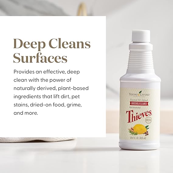 Thieves Household Cleaner by Young Living - Natural Cleaning Solution, Non-Toxic, A Safely Clean and Healthy Home, Effective for Household Surface - 14.4 fl.oz. - 2 bottles