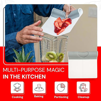 DANDY ScooperDuper - Multi-Purpose Folding Food Mover, Bench Scraper, Dough Scraper, Food Scraper Tool, User-Friendly Kitchen Gadget for Cutting Board and Chef’s Knife