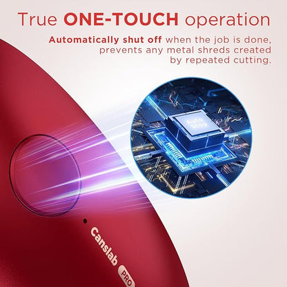 Ultrablade PRO Auto Stop Can Opener - Rechargeable Electric Can Opener for Kitchen for Seniors with Arthritis- One touch Side Cut Can Opener, Smooth Edge, Handfree, Portable Small Size, Red