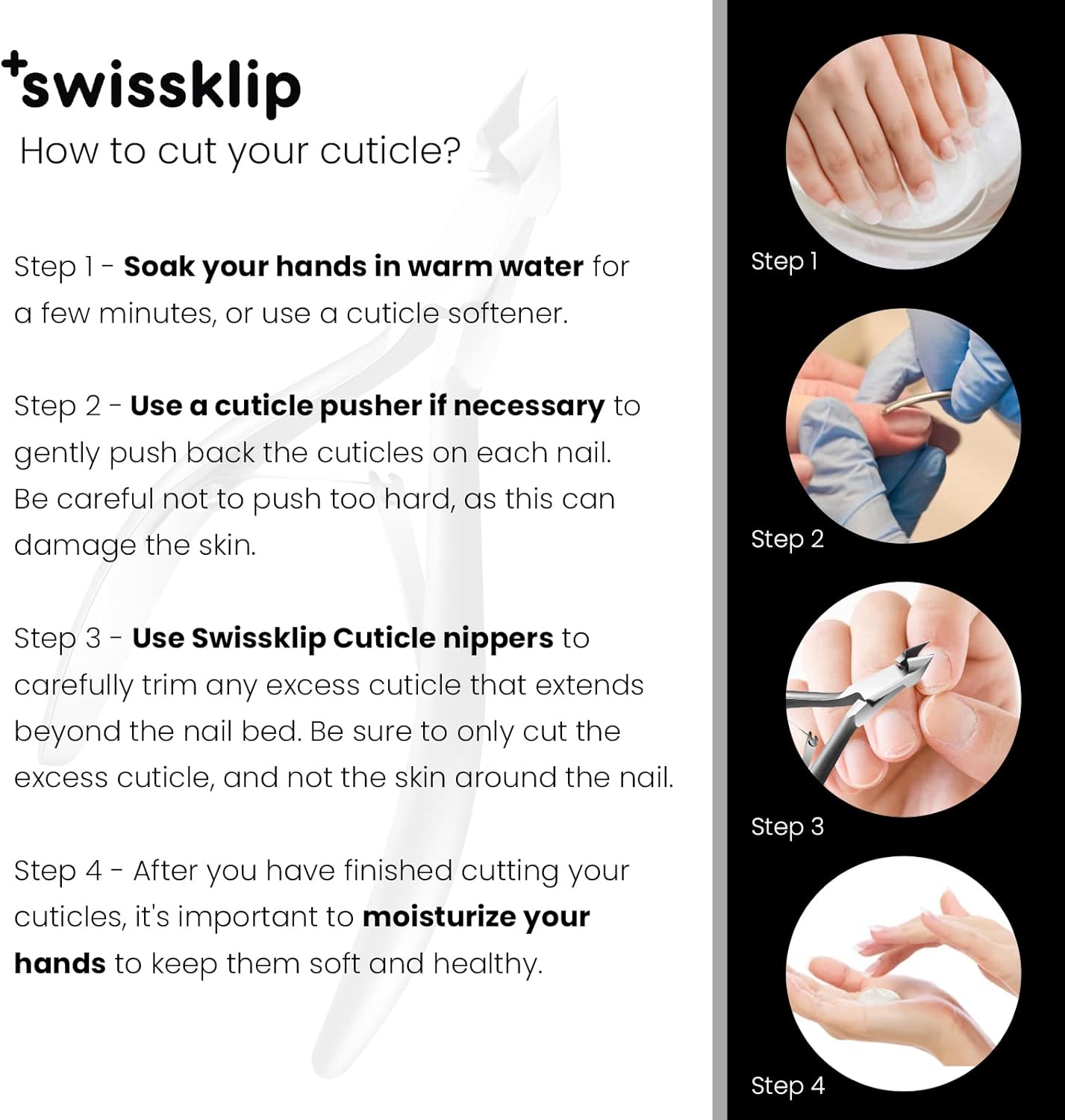 Swissklip Cuticle Trimmer, Cuticle Remover, White Elephant gifts, Cuticle Nippers, Cuticle Cutter, Nail Nipper used along with Cuticle Pusher Tool, Cuticle Clippers, Nail Cuticle Trimmer