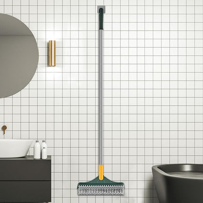 Grout Scrub Brush - Long Handle Cleaning Tool, Floor Scrubber | 3-in-1 Bathroom Brush with Rotating Head, Stiff Bristles for Tile, Shower, Deck, Wall, Kitchen Cleaning Essentials