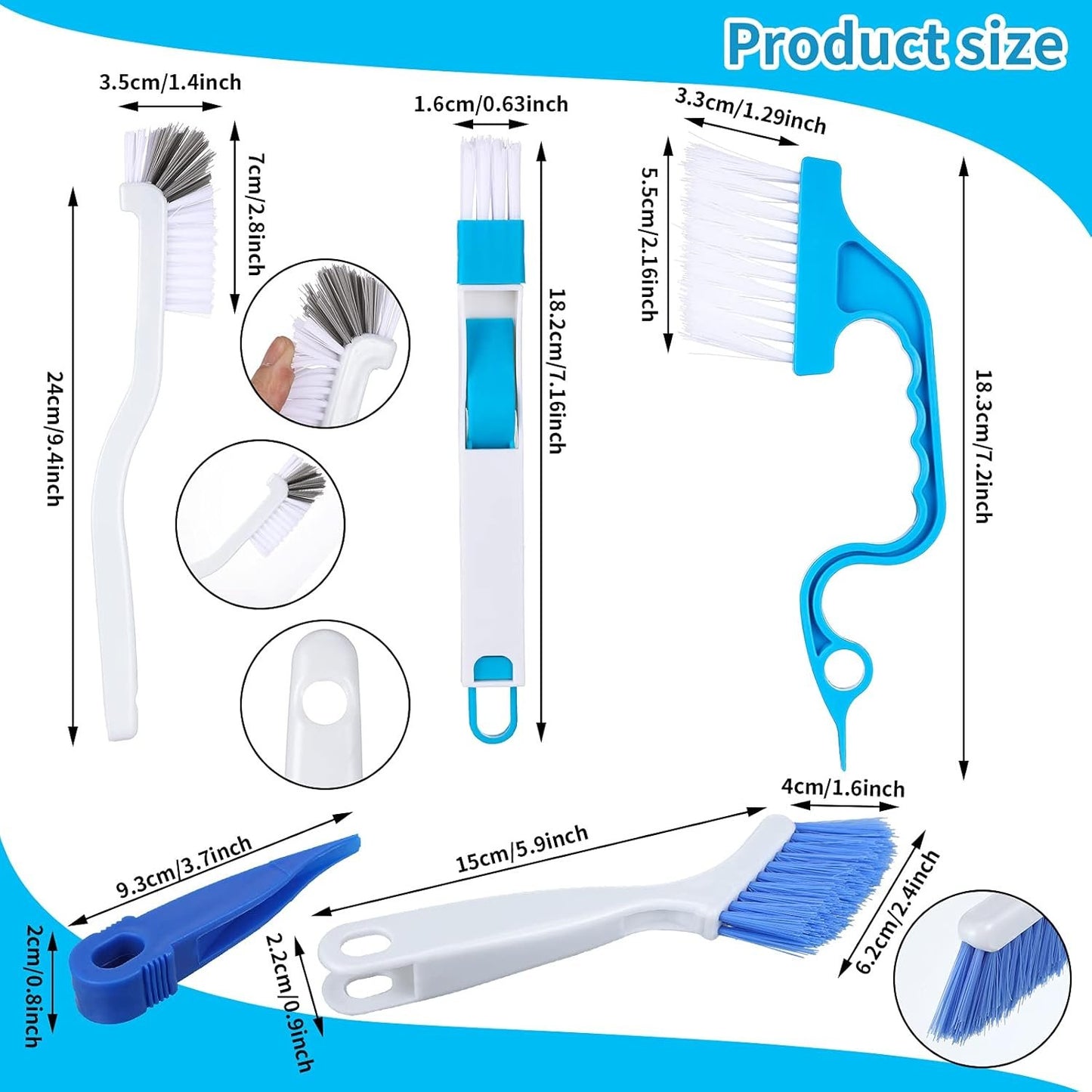 10 Pieces Cleaning Brush Small Scrub Brush, Window Door Sliding Track for Cleaning Sink Scrub, Bathroom Kitchen Edge Corner Grout, Sliding Door or Window