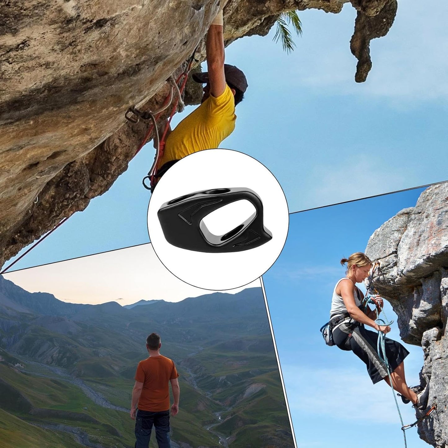 Ascenders for Climbing Rope, Self-Braking Descender, Quick-Release Stop Device, 2.76X1.57X0.78in, Non-Slip Grip Design, Lightweight Safety Tool, Rappelling Gear, Mountaineering