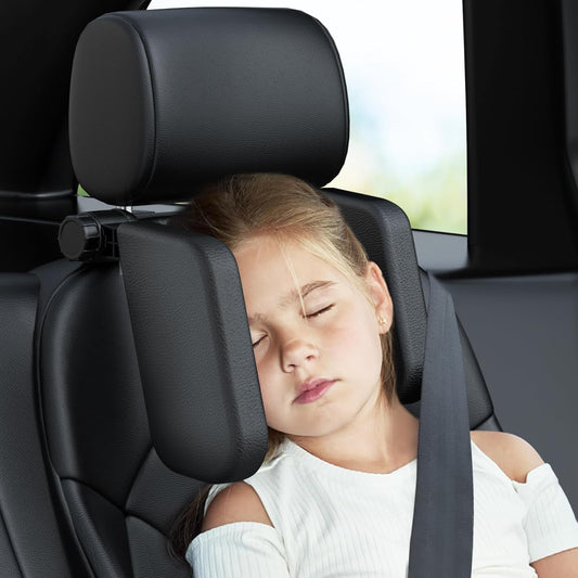 Car Seat Headrest Pillow,Head Neck Support Detachable,Premium seat held Pillow, 180 Degree Adjustable Both Sides Travel Sleeping Cushion for Kids Adults (Black)
