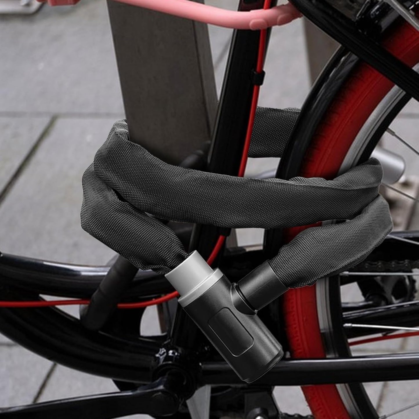 Bike Chain Lock, Anti Theft Road Lock, 0.24x47.24 Inches High Security Locking Tool, Safety Supplies for Electric Vehicles Scooter Riders Outdoor Travel and Loss Prevention