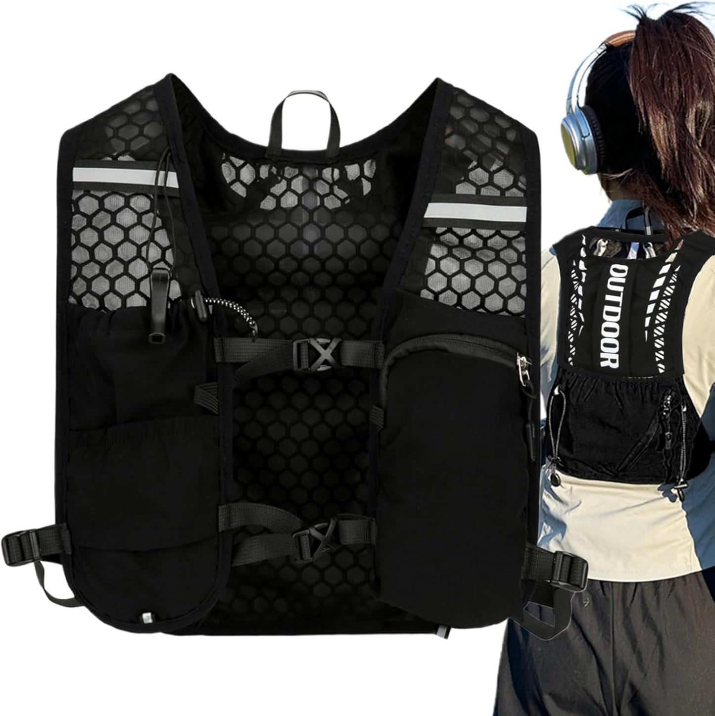 Running Vest, Chest Phone Holder, Reflective Sports Gear, Adjustable Fitness Vest, Breathable Workout Harness, Lightweight Training Accessory Ideal For Jogging, Gym, Hiking