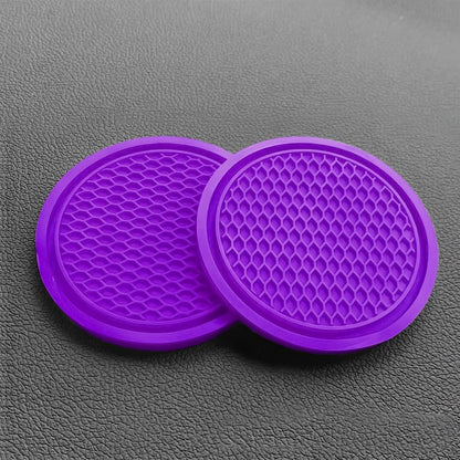 Car Cup Holder Coaster, 4 Pack Non-Slip Insert Coasters, Universal Durable Auto Cup Mat, 2.75 Inch Flexible Silicone Pad for Car Interior, Vehicle Accessories for Men and Women