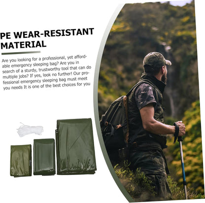 2pcs Emergency Tent Set Portable Emergency Blanket Survival Tent Warm Sleeping Bag Camping Tents Sleeping Pouch Carpas Pe Tear-Resistant Material Sleeping Pad Travel Outdoor