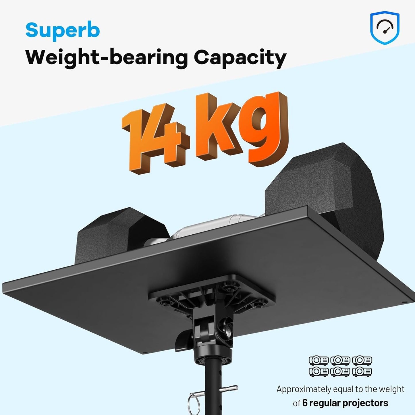 CAHAYA Mobile Floor Projector Stand: Multifunction with Metal Wheels, Adjustable Tray 71-137 cm, 180° Rotation, Load 14 kg, Perfect for Projectors, Laptops, Sheet Music