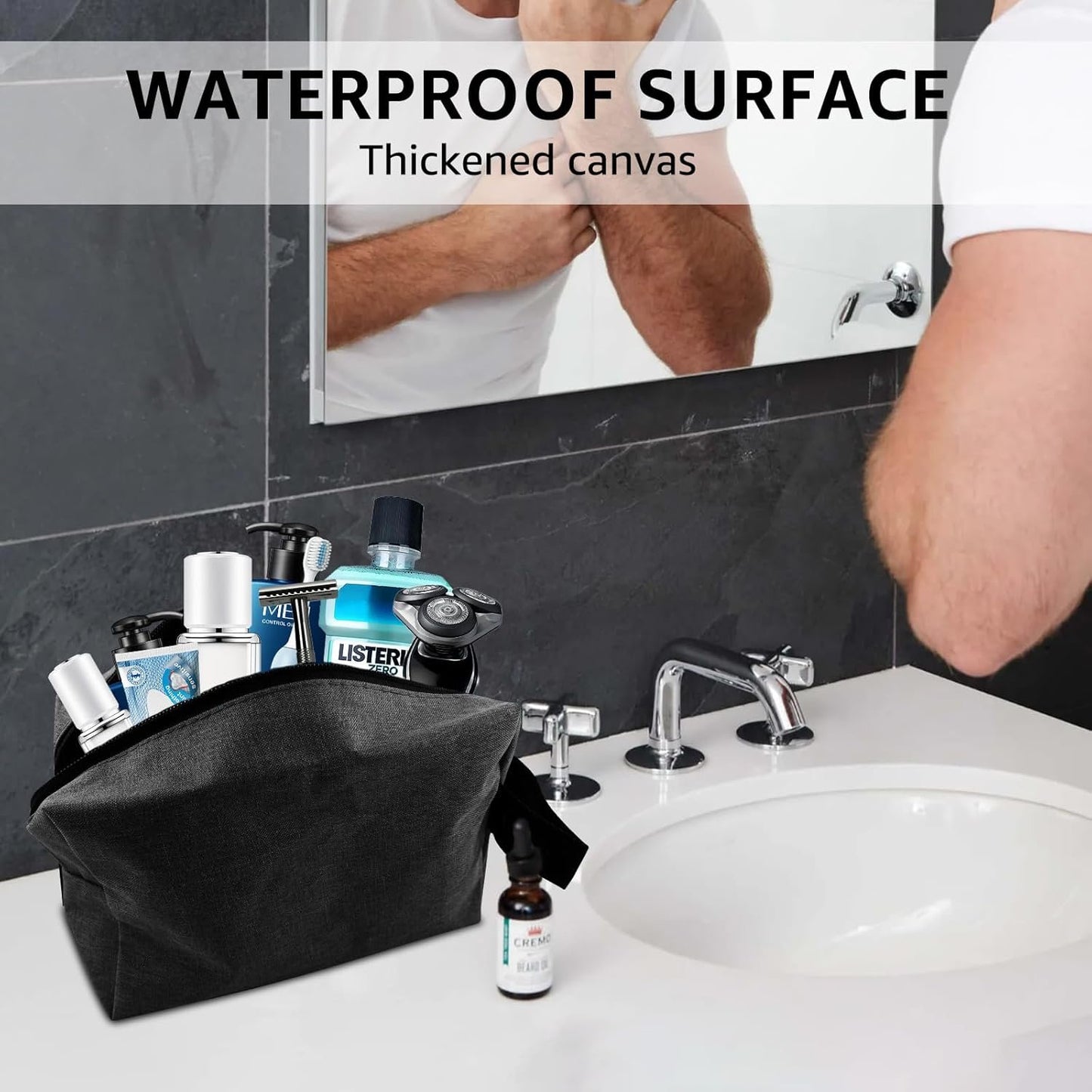 Vnezakl Toiletry Bag Makeup Cosmetic Wash Bag Organizer Travel Storage Hanging Pouch Portable Outdoor Durable Wear Resistant Waterproof Dacron Fabric