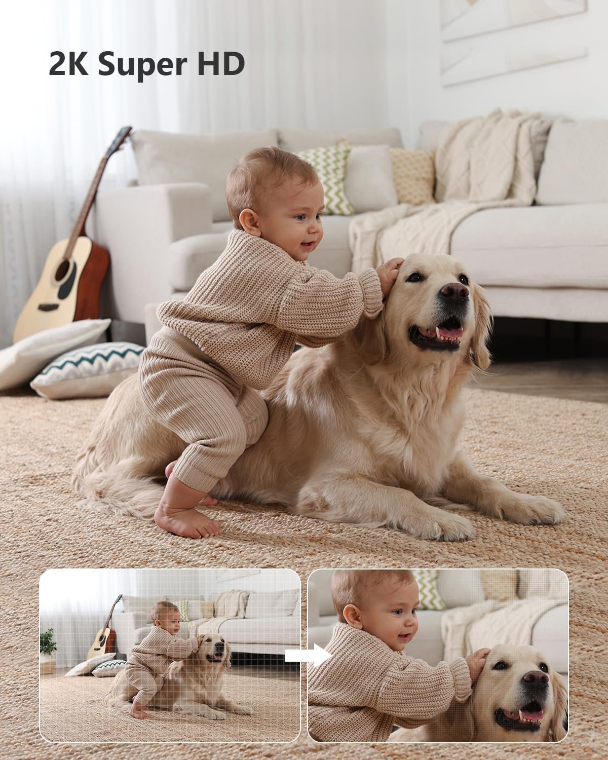 Imou 2K WiFi Indoor Security Camera Baby Monitor, Pet Camera Dog Camera, 360Â° Home Security IP Camera 3MP, Human Detection AI, Smart Tracking, Siren, 10M Smart Night Vision, 2-Way Audio