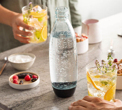 Sodastream 1L Fuse Black Bottles Twin Pack - Dishwasher Safe