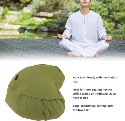 gernie Meditation Cushion, 41 x 24 x 12cm Buckwheat Hulls Filled Cotton Cloth, Multiple Sitting Options for Yoga, Meditation, Floor, Sofa, Window Seat