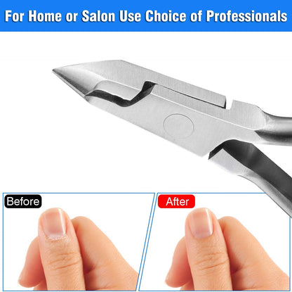 Cuticle Nippers and Cuticle Pusher Manicure Tools Set - Professional Stainless Steel Nail Cuticle Remover Cutter Clippers Tool for Gel Nail Art Fingernails Toenails, Spa