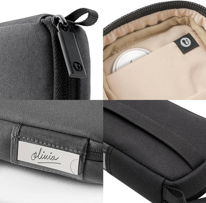 UT Wire Folio Mini Tech Gear Pouch with Label Identification for Travel, Gym, Work Organizer for Cables Chargers, Electronic Accessories, Black