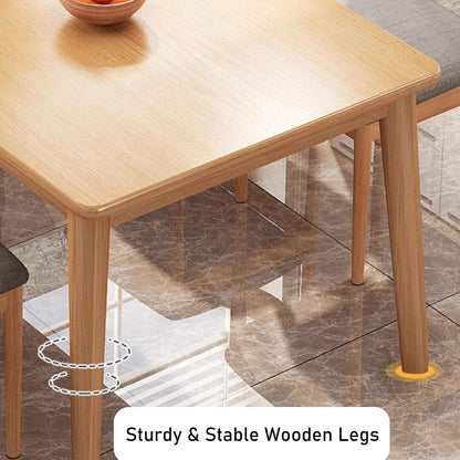 Uandhome Modern Rectangular Dining Table for 4-6 People, Wooden Legs, 120 * 55 * 75cm