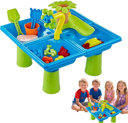 Sand And Water Table, Educational Sensory Playset, 17.72x17.72in Beach Toys Boys Girls, Bath Game Accessories, Fun Backyard Indoor Garden Toy for Learning Creative Play