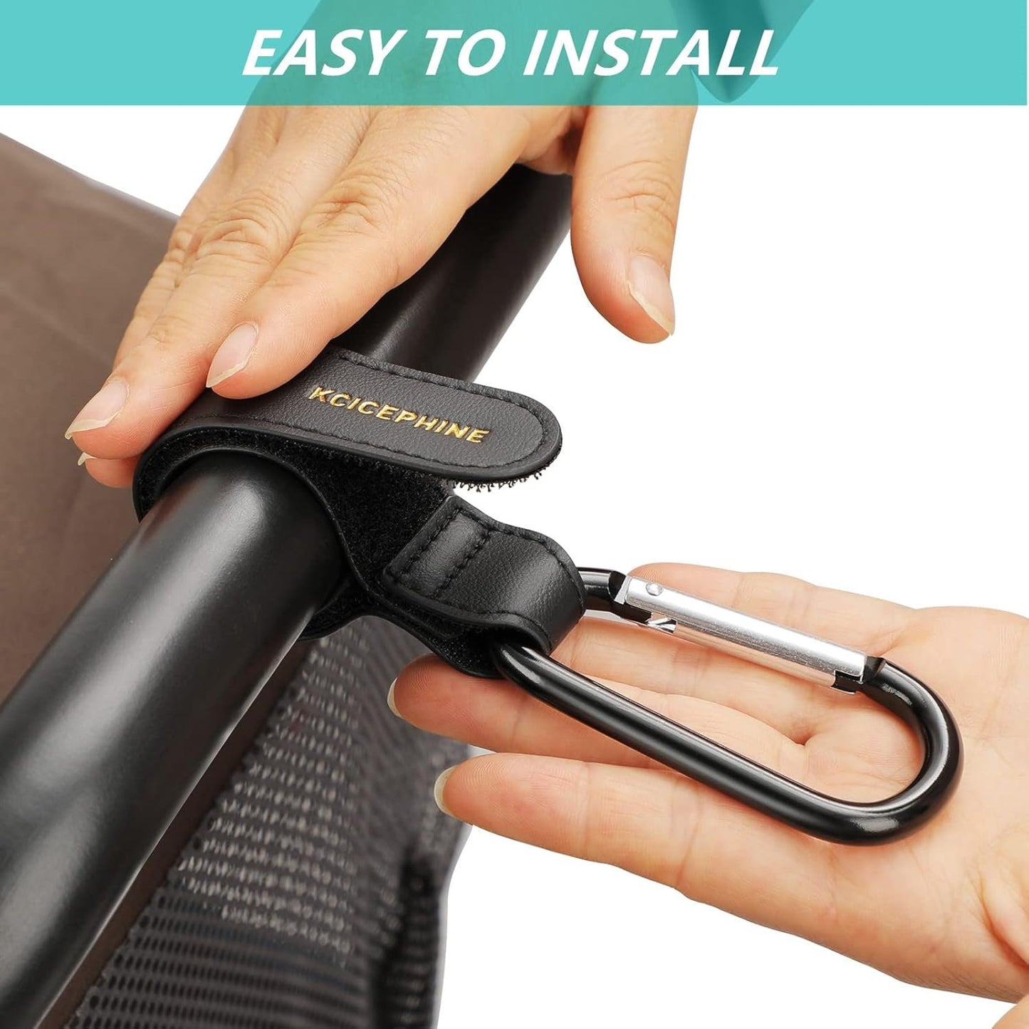 2PCS Universal Baby Stroller Hooks Clips for Hanging Bags and Shopping, Stroller Caddy Clips,Convenient Stroller Wheelchair Accessories, Baby Travel Essentials, New Mom Essentials（Black）