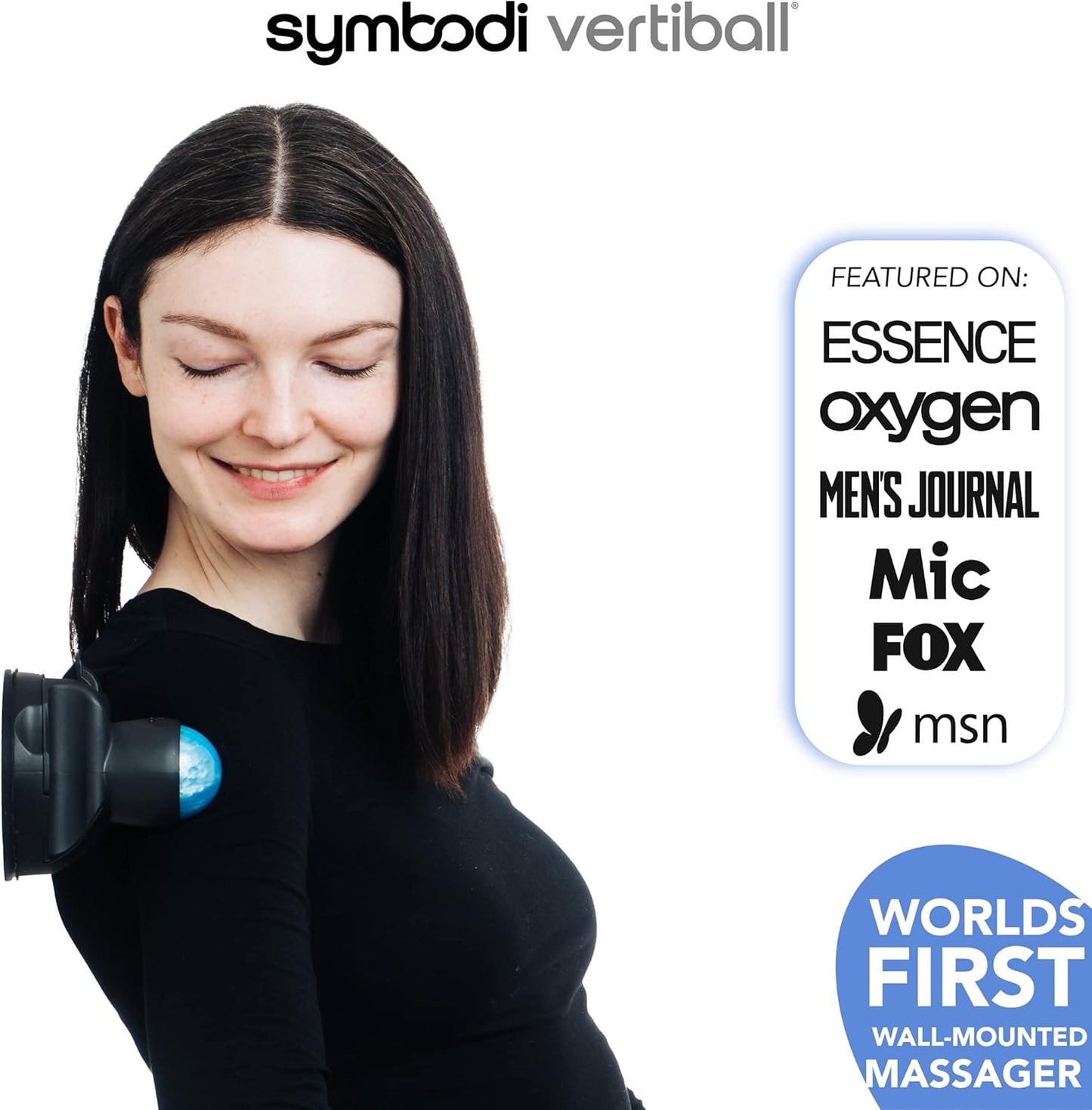 Vertiball Symbodi Recovery Bundle: The Solution for Muscle Relief - Muscle Recovery Massage Ball & Roller Kit, Wall Mountable Suction Cup, and Trigger Point Massager for Pain Relief (Black)