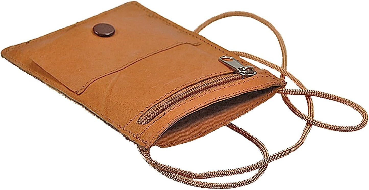 BOCCX Small Chest Pocket Simple Leather Security Wallet Chest Pocket GoBago, Natural, S, Chest Pocket, natural, Chest pocket