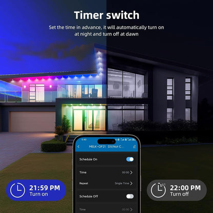 TONGLIN Permanent String Lights Outdoor, 30 Meter Smart RGB Outdoor Lights with 60 LEDs, IP67 Waterproof, House Roof Outdoor Lighting for Party, Daily, Mother's Day Decor