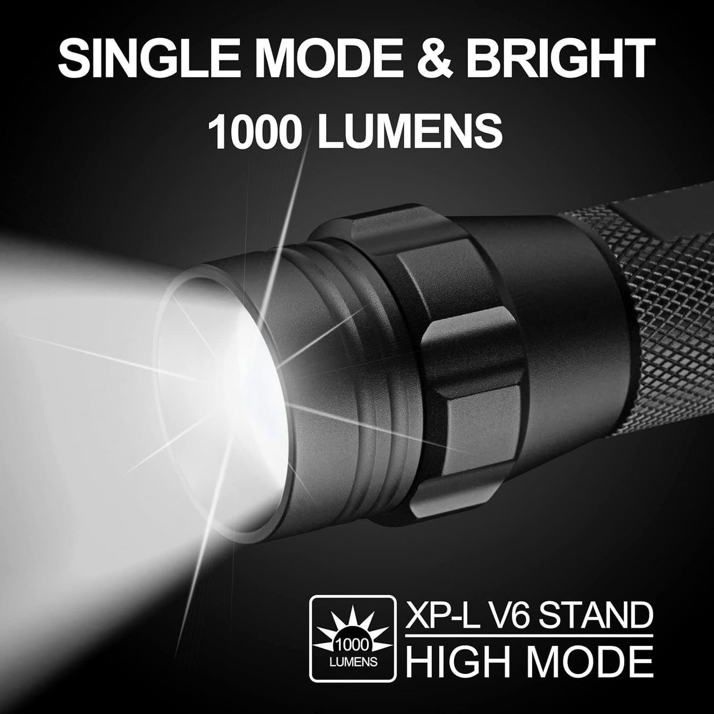 FandyFire Tactical Flashlight with Holster, 1000 High Lumen Single Mode LED Flashlight Duty Belt Flashlight with Holder, Zoomable Law Enforcement Flashlights