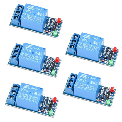 5pcs 5v 1 Channel Relay Module with Optocoupler Relay Control Board Low Level Trigger Relay Shield Module Indicator Light