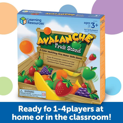 Learning Resources Avalanche Fruit Stand, Fine Motor/Grip Game, Develops Color Matching Skills, 42 Piece Set, Ages 3+