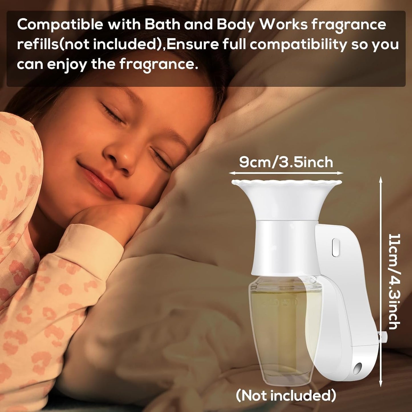 [Upgrade] 4PCS Wall Fragrance Plug in with Light Compatible with Bath and Body Works WallFlower Fragrance,Rotating Control Scent Diffuser Plugs Essential Oil Plugs in Wall for Home,Office/Plug Only
