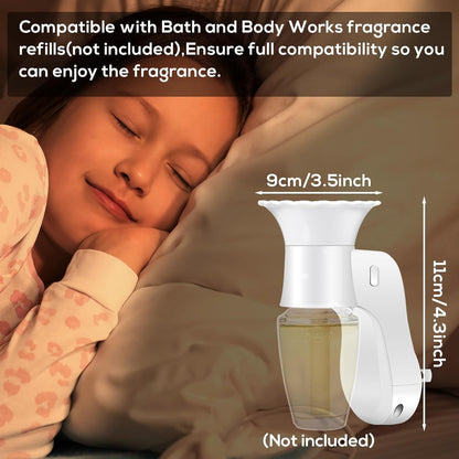 [Upgrade] 4PCS Wall Fragrance Plug in with Light Compatible with Bath and Body Works WallFlower Fragrance,Rotating Control Scent Diffuser Plugs Essential Oil Plugs in Wall for Home,Office/Plug Only