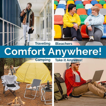Ergo-Gel Travel Seat Cushion – Portable Airplane Seat Cushion – Gel Grid Design for Ultimate Seating Comfort – Foldable Cushions for Airplane Seats, Camping, Bleachers, Flights, Commute
