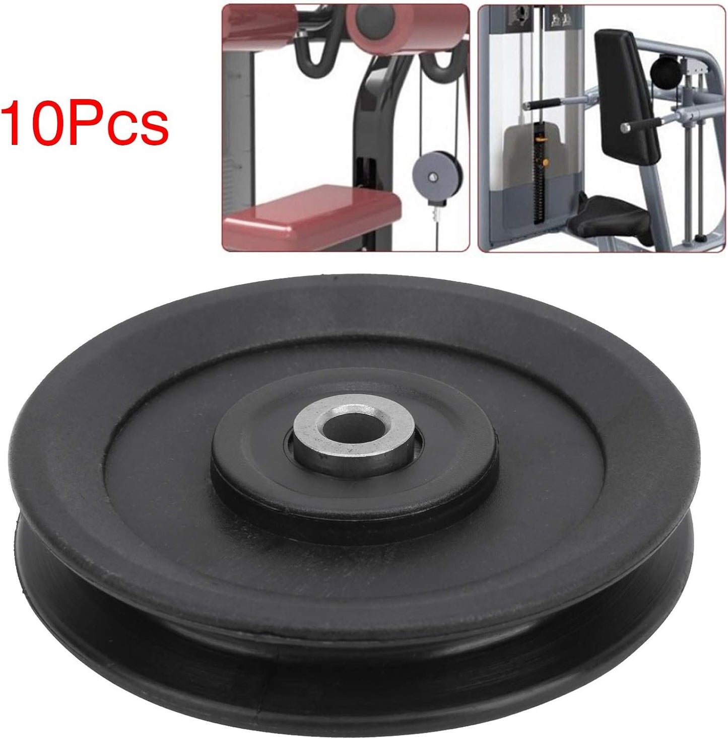10 Pcs 115mm Nylon Bearing Pulley Wheel Replacement Home Gym Equipment Machine Attachments Exercise Strength Training Accessory Combined Fitness Supplies