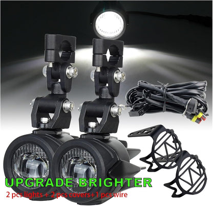 KNGFWBSW Auxiliary Lights Motorcycle Fog Light Upgrade Brighter Lamp 40W 6000K Compatible with M/W R1200GS F800GS F700GS F650 K1600(Light Cover)