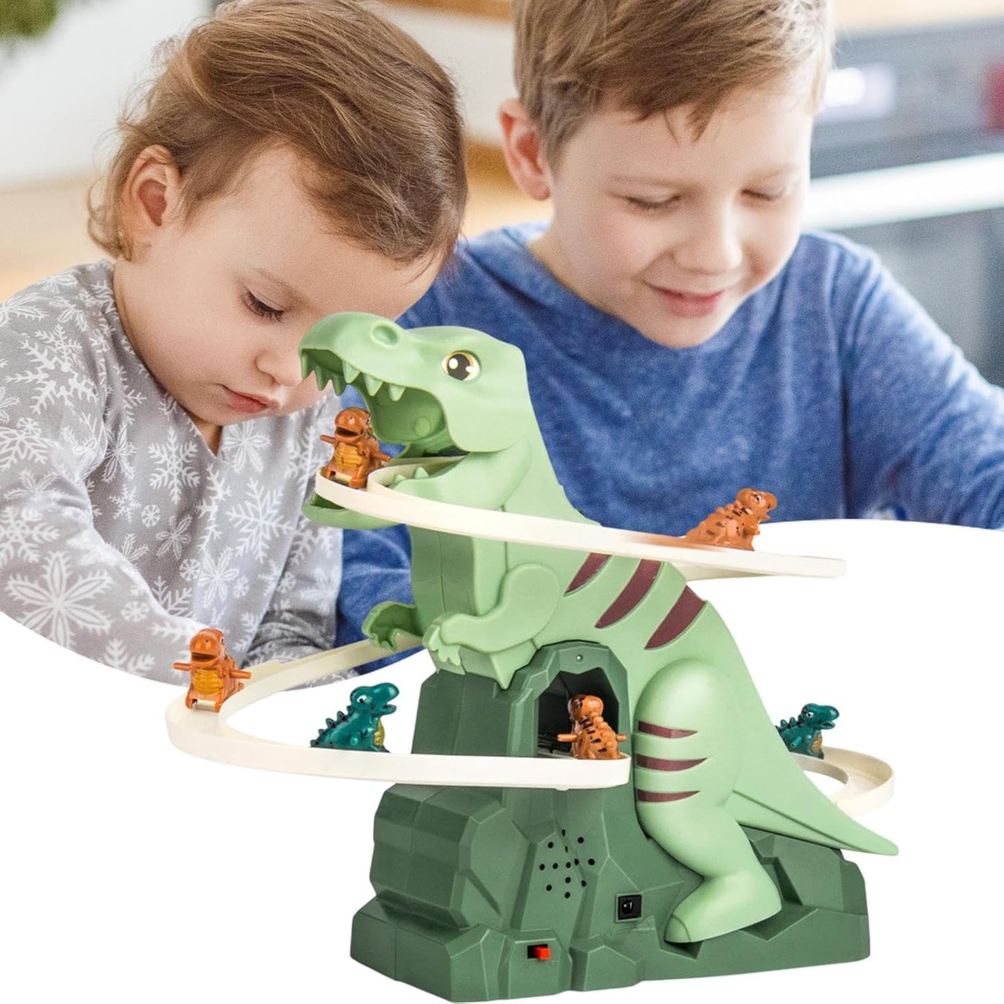 Climbing Dinosaur Toy, Interactive Track Slide Game, Roller Coaster Adventure Playset, Lights & Music, Educational & Realistic Design, Indoor & Outdoor Play, Dinosauri & Accessories