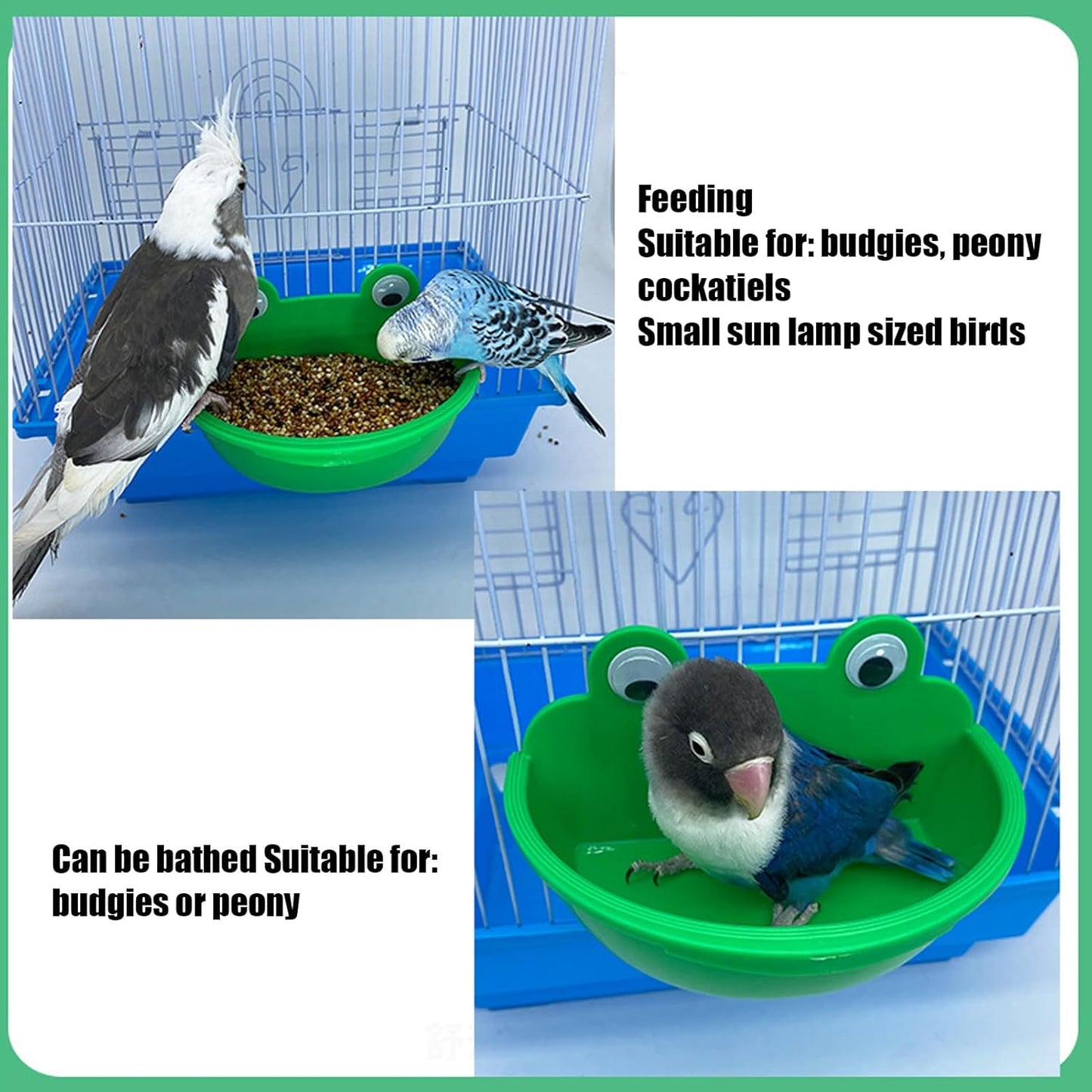 Bird Food Bowl, Parrot Watering Bowl, Splash-Proof Parrot Watering Feeding Dish for Macaw Lovebirds, Parakeet Bathing Container
