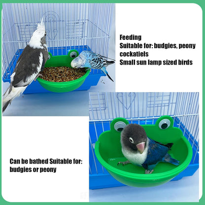 Bird Food Bowl, Parrot Watering Bowl, Splash-Proof Parrot Watering Feeding Dish for Macaw Lovebirds, Parakeet Bathing Container