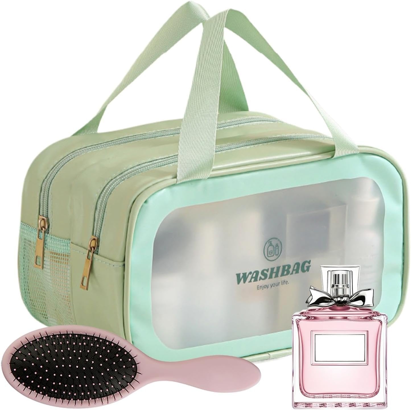 Travel Toiletry Bag, Multiple Compartments Travel Storage Bag, Portable Makeup Organizer, Large Capacity Hygiene Kit, Compact Shower Caddy, Convenient Pouch for Facial Cleanser