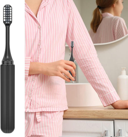 Portable Toothbrush, Foldable Travel Brush, Hygienic Soft Bristles, 0.79x0.79x6.77in, Compact Folding Design, Ideal for Adults, Kids, Sensitive Gums, Braces Care, Hotel, Bathroom