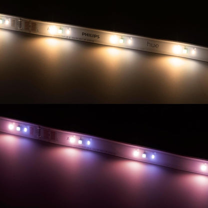 Philips Hue White & Colour Ambiance Lightstrip Plus V4 Extension, 3ft/1m (No Plug), LED Strip Lights, Colour Changing, Bluetooth & Zigbee Compatible, Voice Activated with Alexa, Music Sync