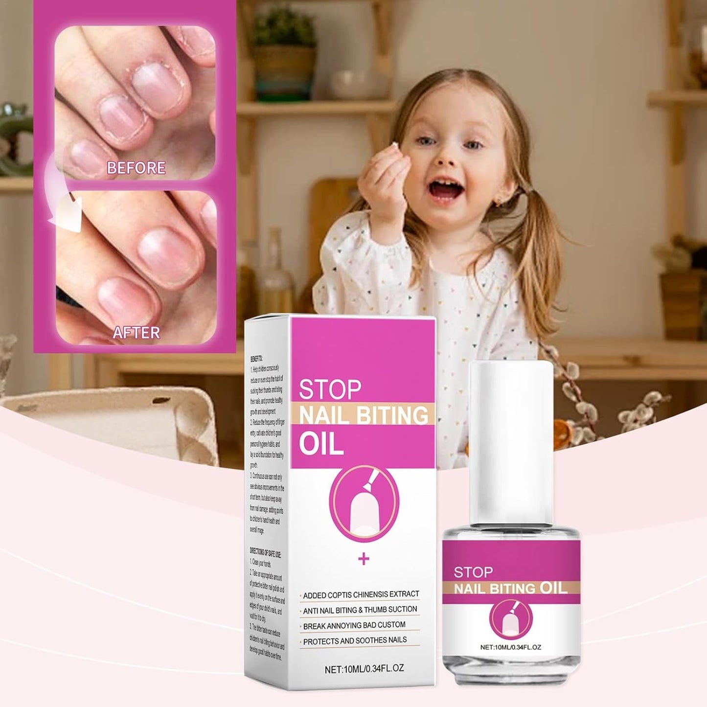 Stop Nail Biting Kids - Anti Nail Biting Nail Oil | Nail Care, Safe & Effective Solution for Nail Biting Prevention, No Bite Nail Polish