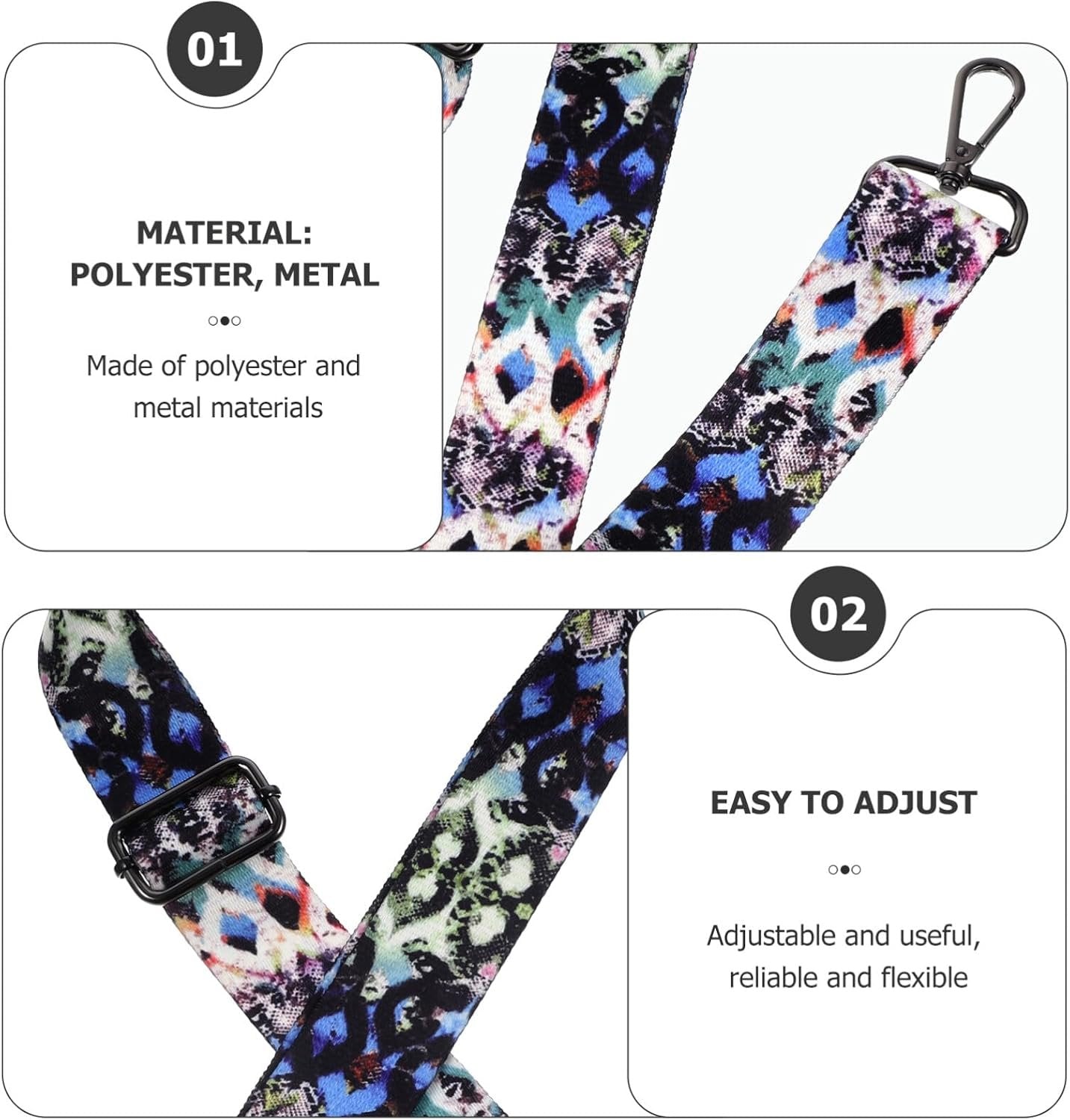VICASKY Polyester Shoulder Crossbody Bag Strap Adjustable Purse Strap for Handbags