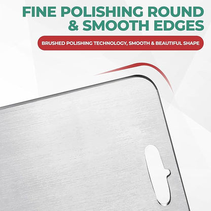 Stainless Steel Cutting Board (15x11')- Double Sided for Meat & Meal Prep, Dishwasher Safe, Non Slip