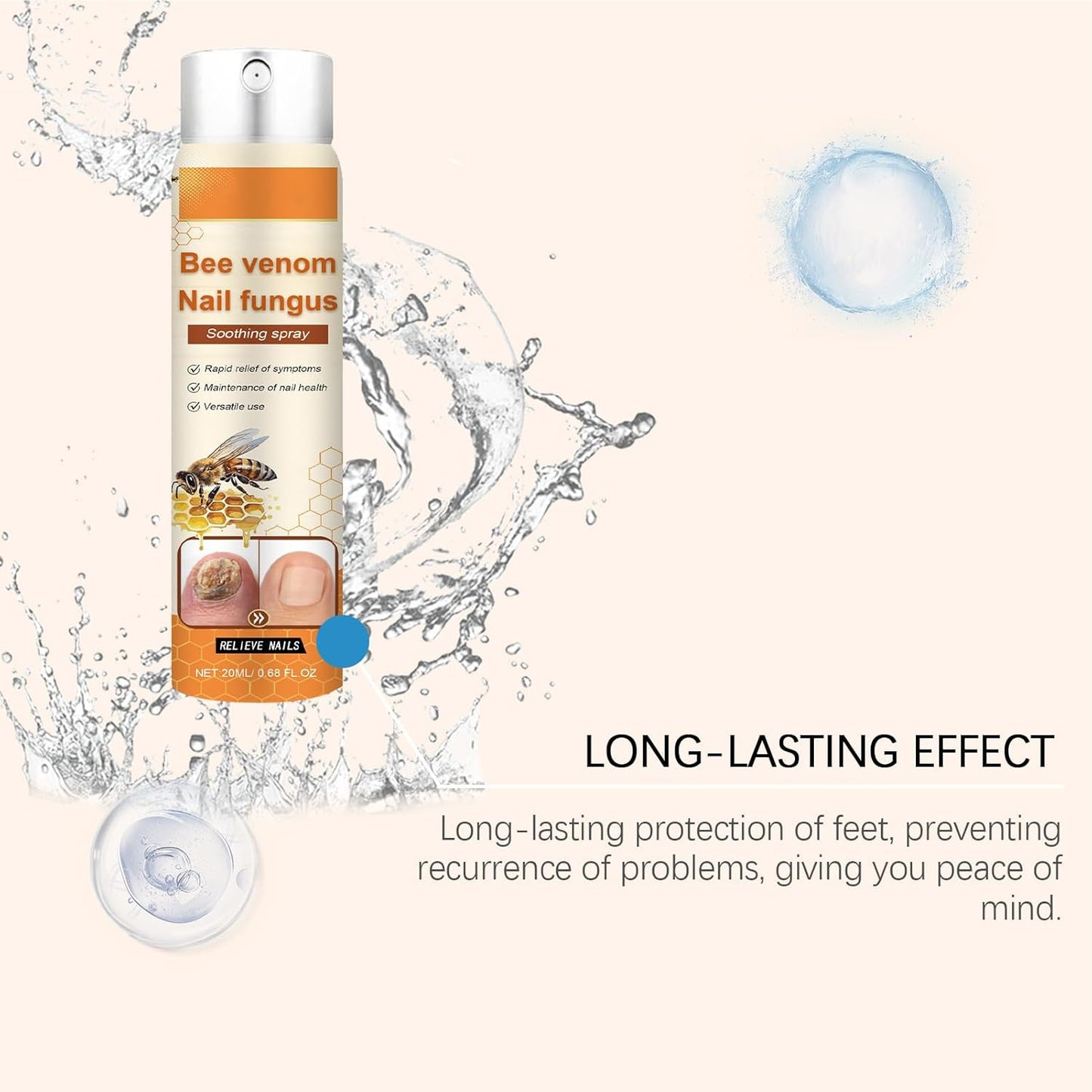 Nail Care Liquid, Nail Repair Renewal Spray Solution, 1.02x1.02x4.06 Inches Portable Bottle, Soothing Toenail for Damaged Nails, Men, Women, Adults, Easy to Use