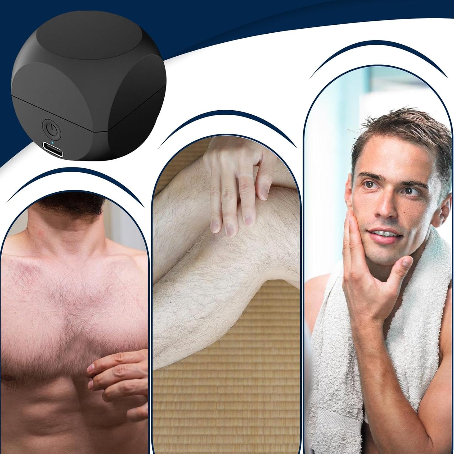 Mini Portable Electric Shaver, Rechargeable Beard Trimmer, 1.65x1.65x1.65 Inches Dice Shape Grooming Tool, Precision Face Hair Cutter, Compact Travel-Friendly Design for Boyfriends