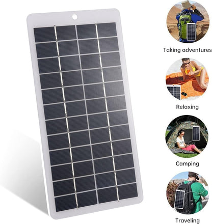 BERZO 5W 12V Solar Panel Portable Solar Power Polycrystalline Siliocone Solar Charger Mini High Efficiency Solar Module with Clips