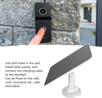 12W Solar Panel for Ring Camera, Solar Panel Charger with 360 Degree Adjustable Bracket, 9.8ft Charging Cable, USB C Solar Panel Video Doorbell 2 3 3+ 4 Plus and for Doorbell 2K Camera