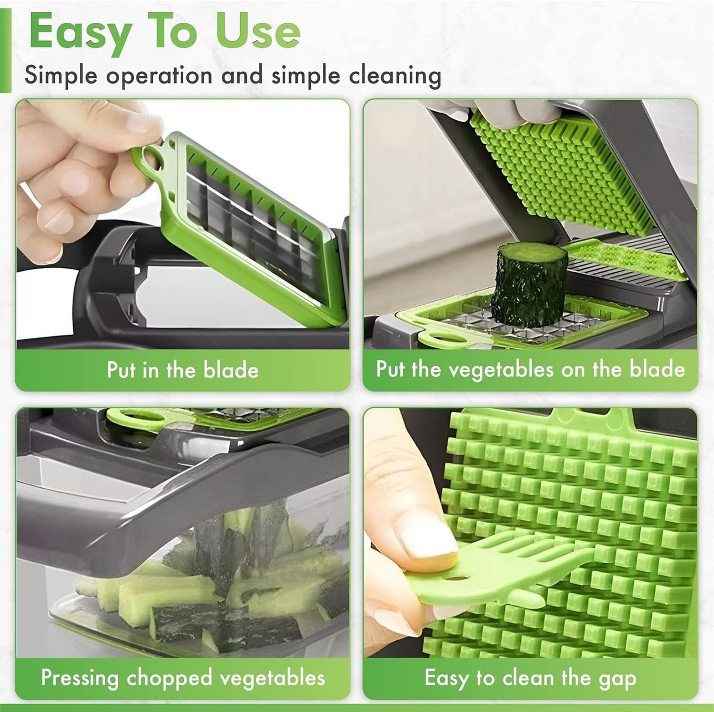 Jiarznh 16-in-1 Vegetable Chopper,Dicer with Container,Multi-Purpose Kitchen Tool,Must Have Kitchen Gadget to Save Your prep time for Cooking