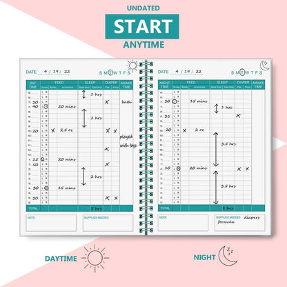 Baby's Daily Log Book - A5 Baby Tracker for Newborns, Schedule for Tracking Newborn Baby's Daily Routine, 150 Easy to Fill Pages Track and Monitor Nursing, Sleep, Feeding, Diapers, Pumping and More
