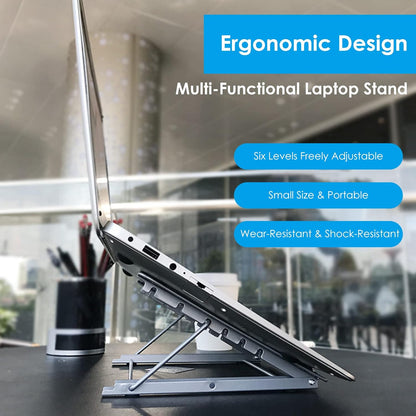 Multi-Functional Metal Stand Holder Tab p Foldable Stand 6 Levels Adjustable Notebook Riser Portable Ventilated Cooling Laptop Stand Green